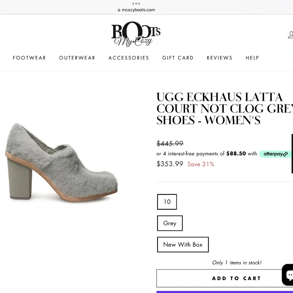 NWT UGG + ECKHAUS LATTA “Court Not” Gray/blue Shearling Shoes heels clogs - Picture 12 of 13